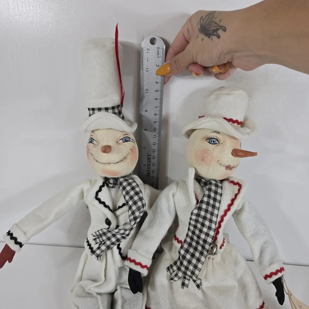Gathered Traditions Joe Spencer Haley Snow Girl Harvey‎ Folk Art Christmas Dolls